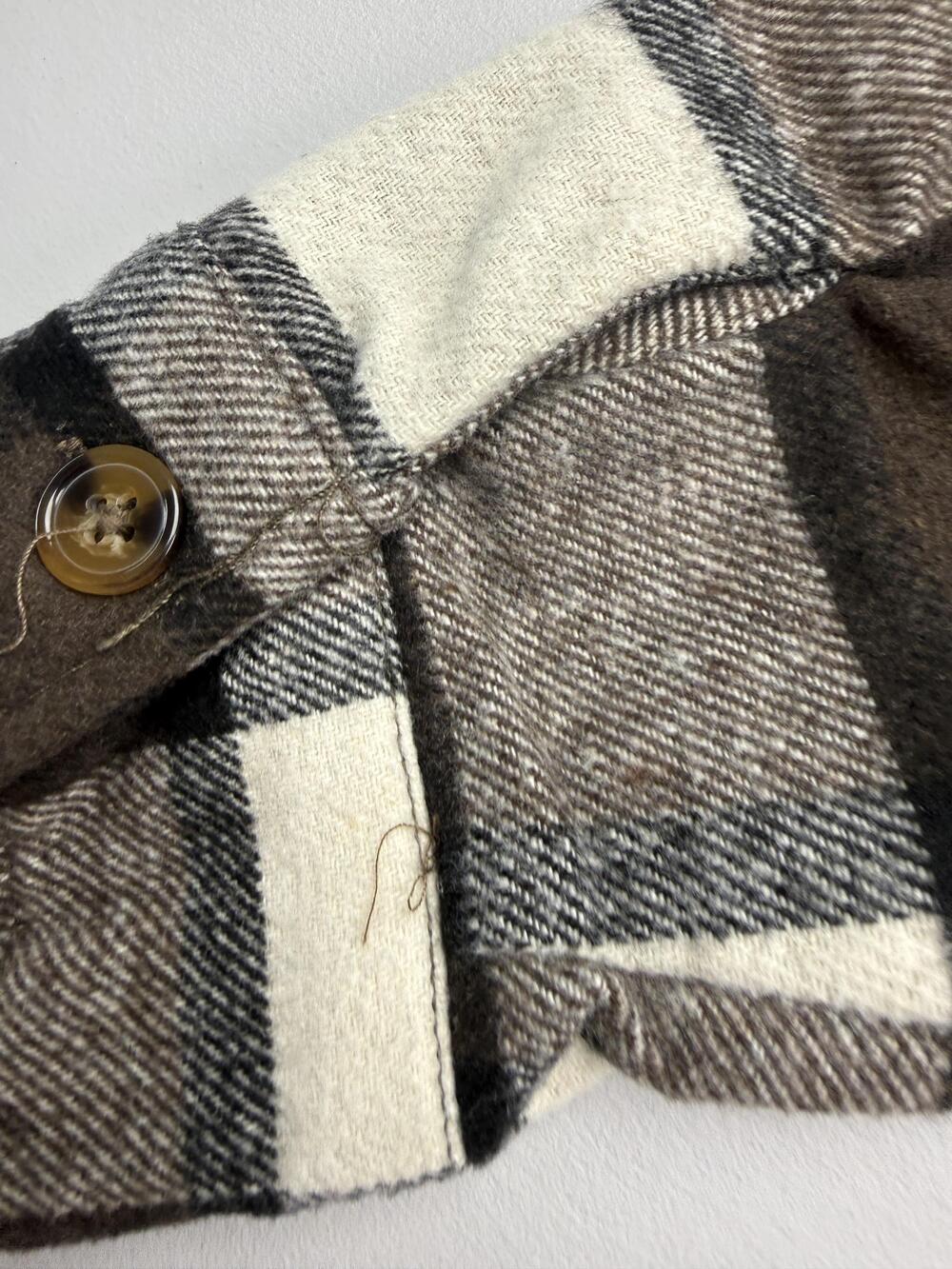 CI SONO Jacket Womens Large Brown Plaid Flannel Button Front Pockets Shacket - Picture 7 of 8